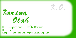 karina olah business card